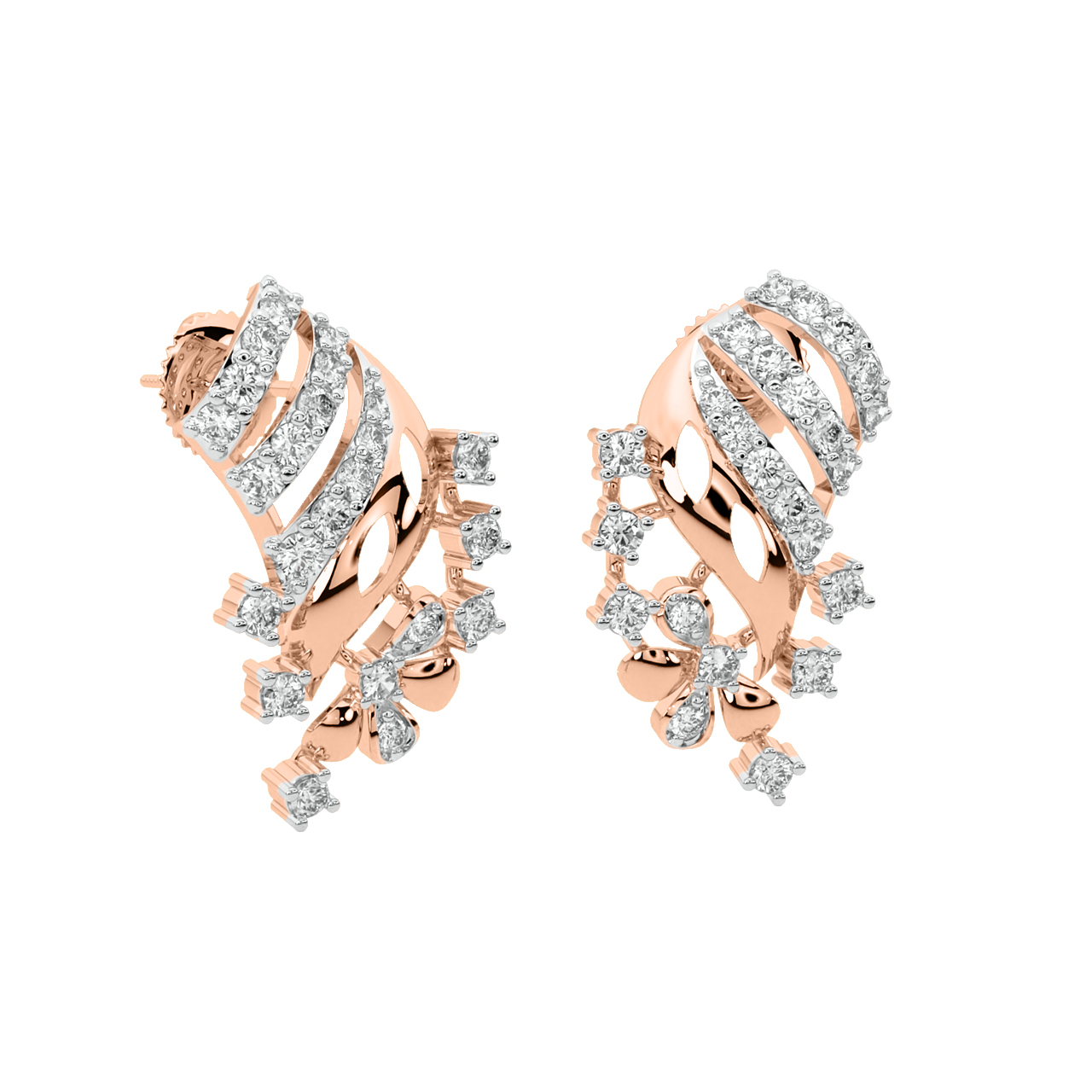 Louise Round Diamond Stud Earrings